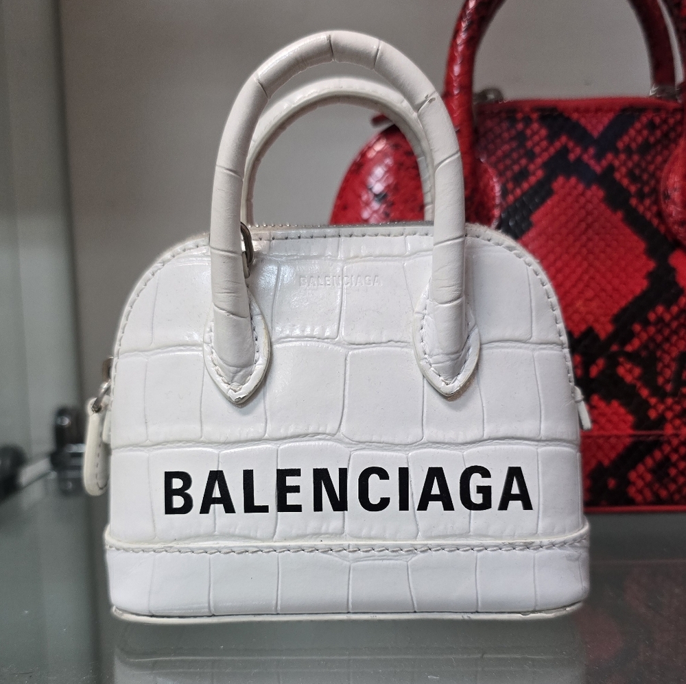 Balenciaga Micro Ville Bag Croc-Embossed Bag
